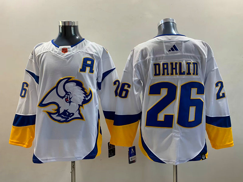 Men's Buffalo Sabres Rasmus Dahlin #26 White Jersey